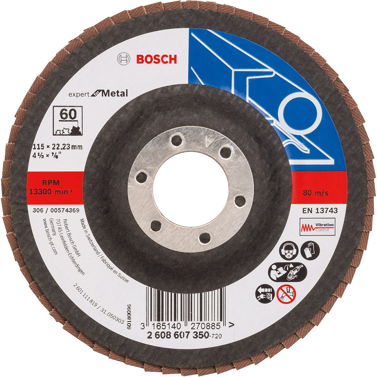Bosch Fächerschleifscheibe X551 Expert for Metal, gerade