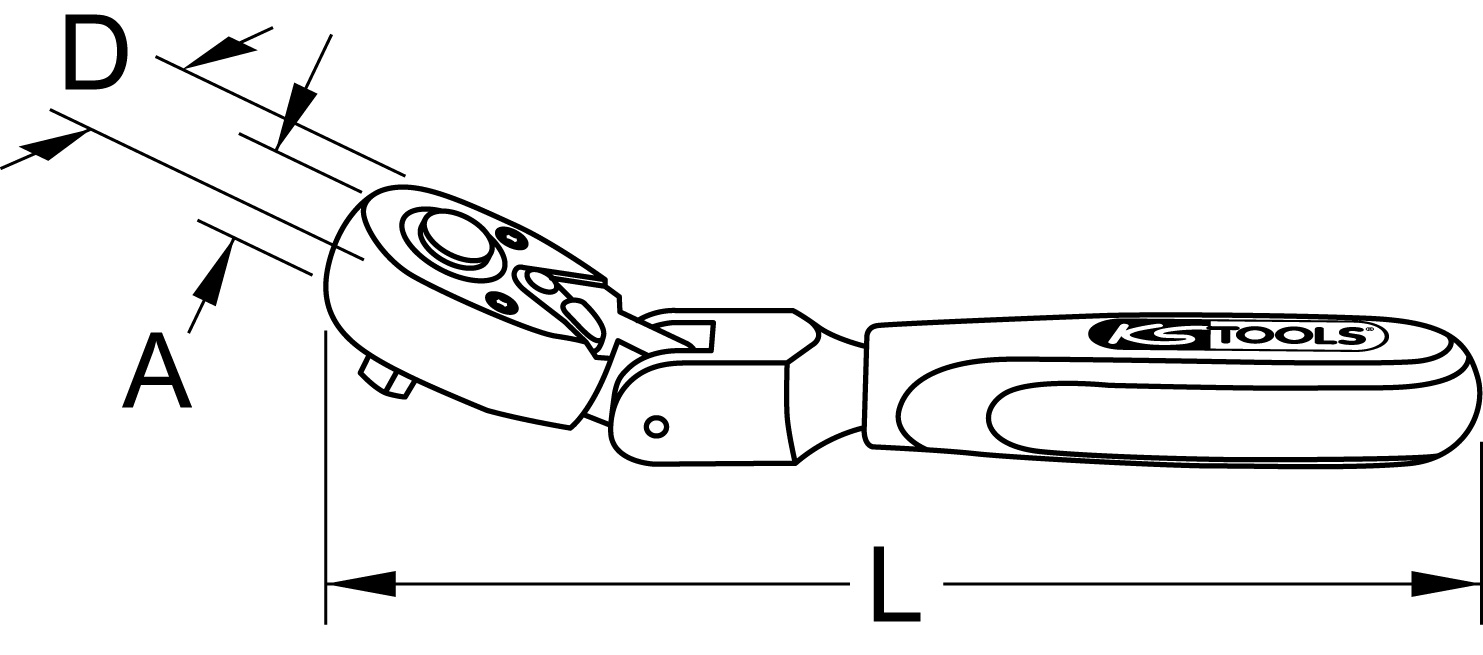 KS Tools 1/4" CHROMEplus Gelenk-Umschaltknarre, 72 Zahn