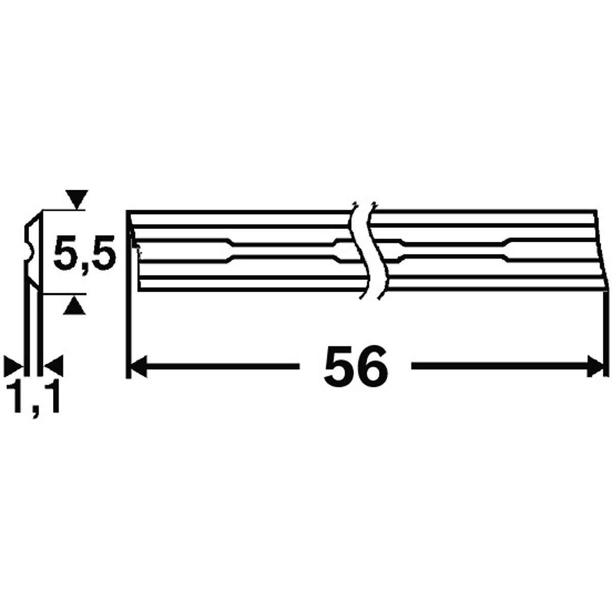 Bosch Hobelmesser, 56 mm, gerade, Carbide, 40°, 2 Stück