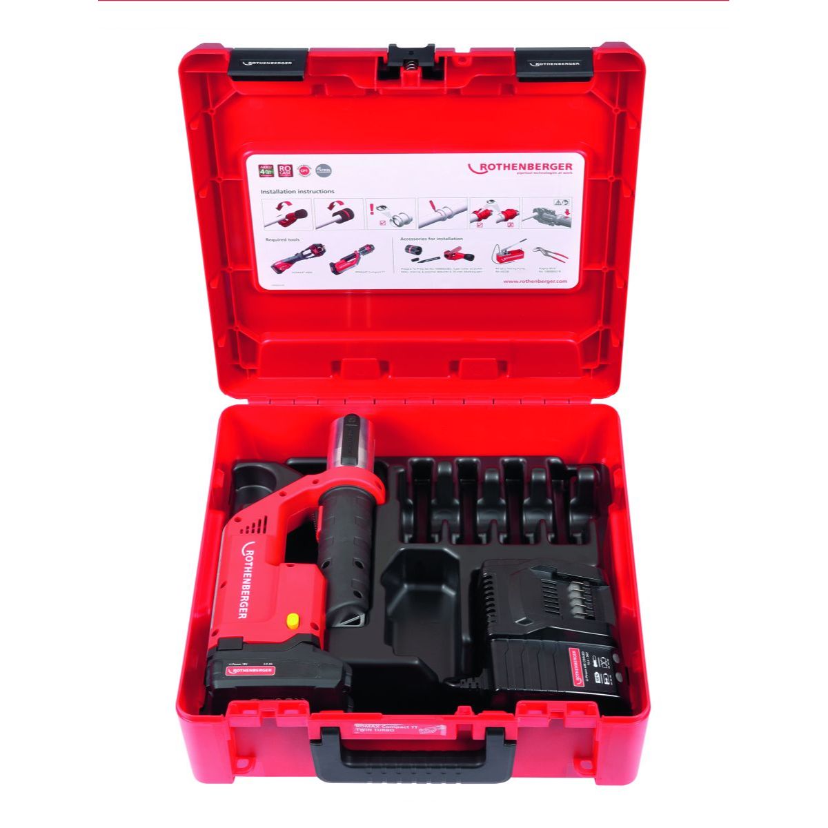 ROTHENBERGER ROMAX COMPACT TT EU im ROCASE mit 1x2Ah Akku, Ladegerät EU