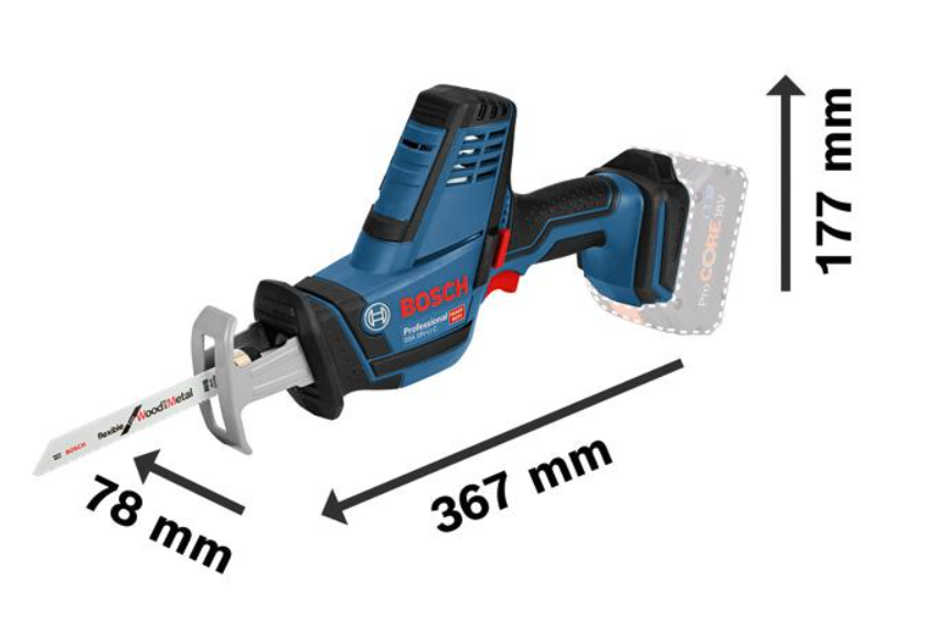 Bosch Akku-Säbelsäge GSA 18 V-LI C, mit 2 x 5.0 Ah Li-Ion Akku, L-BOXX