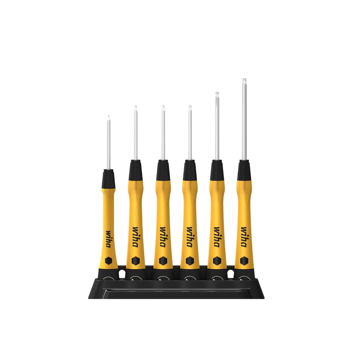 Wiha Feinschraubendreher Set PicoFinish ESD TORX 7-teiliges Set mit Halter