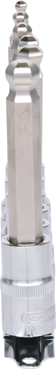KS Tools 1/2" CHROMEplus Bit-Stecknuss-Satz Innen6kant, Kugelkopf, 6-tlglang,  5-12mm