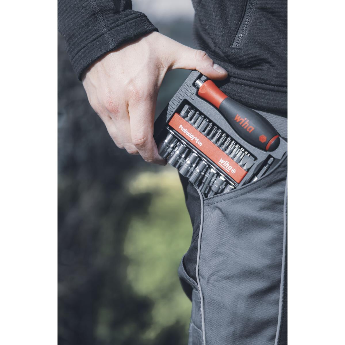 Wiha Bit und Steckschlüssel Set ProBuddy Evo gemischt 40-teiliges Set 1/4 zoll