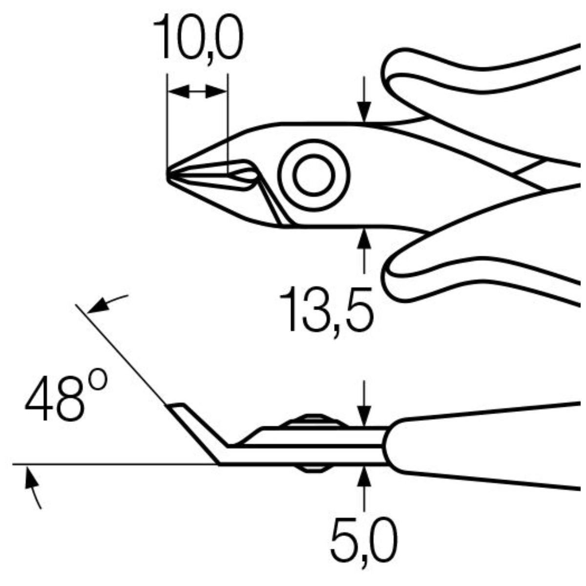 Wiha Schrägvornschneider Electronic breiter, spitzer Kopf ohne Wate