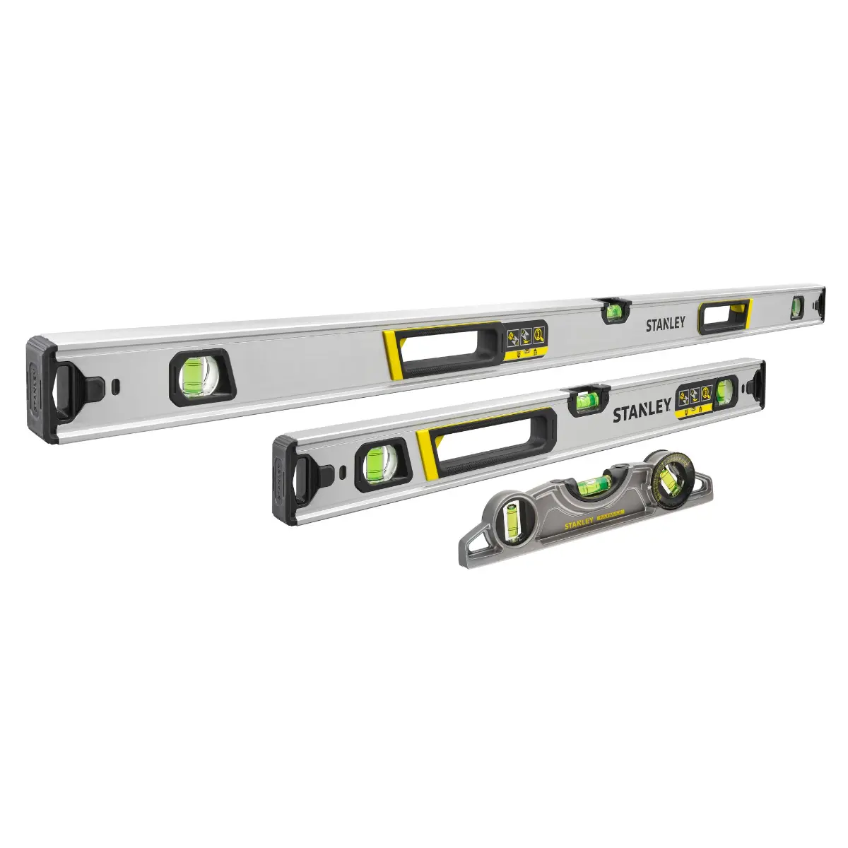 STANLEY FATMAX Xtreme Hohlprofil-Wasserwaagen - Promo Packs - 3er-Set mit Torpedo (60cm und 120cm)