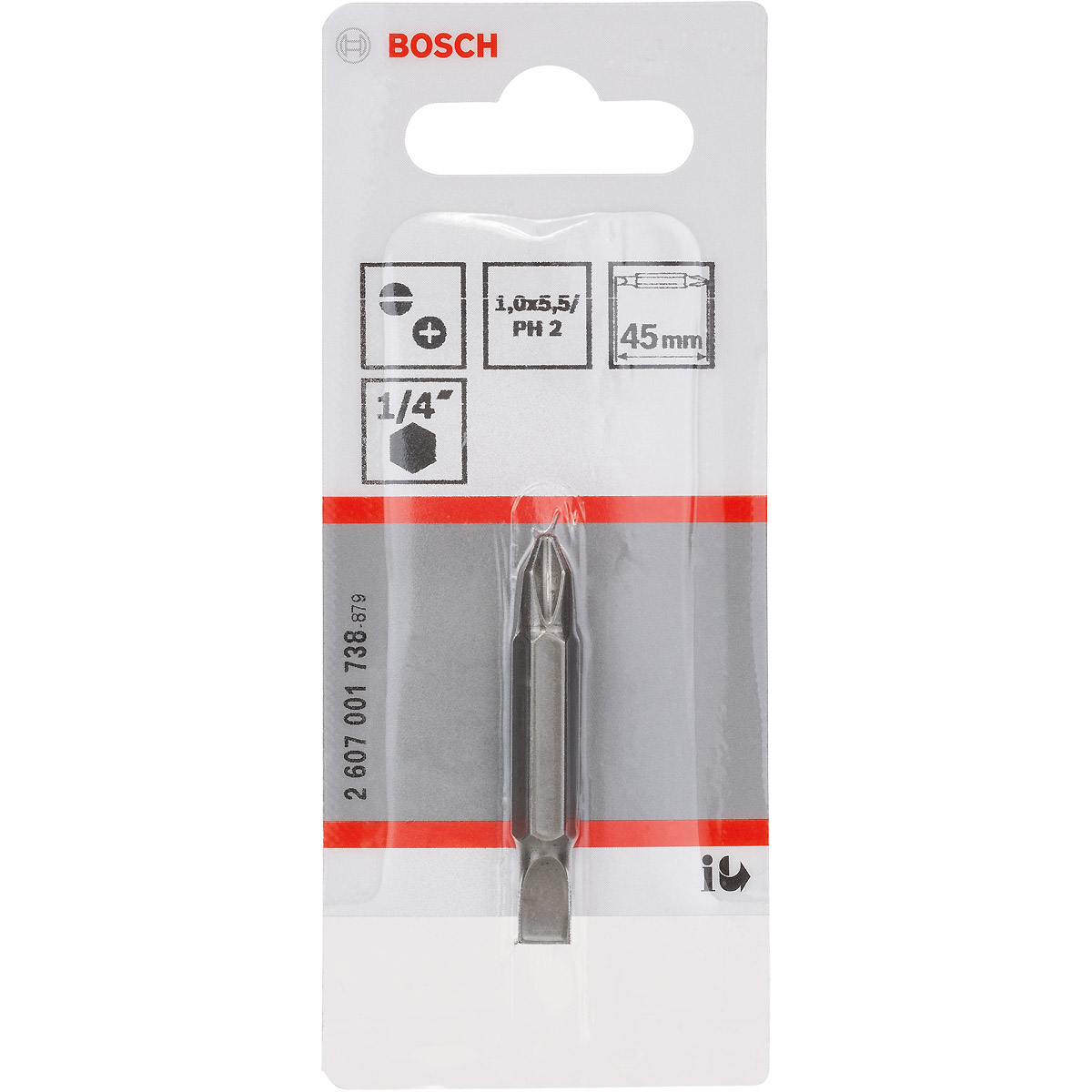 Bosch Doppelklingenbit, S 1,0x5,5, PH2, 45 mm