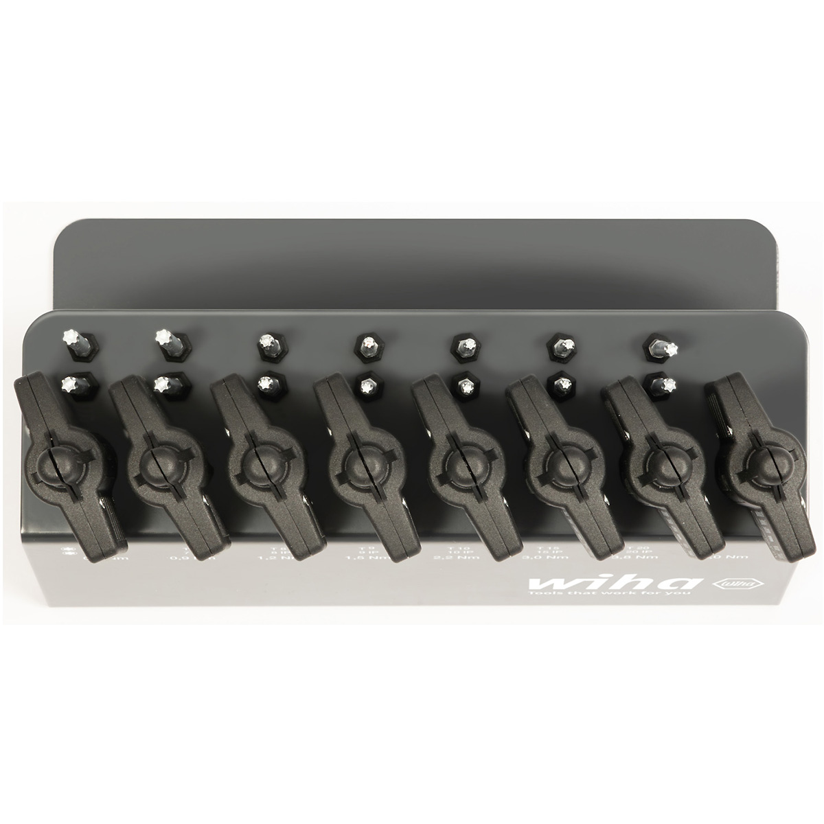 Wiha Drehmoment-Schraubendreher mit Schlüsselgriff Set easyTorque Key Torx , TorxPlus 23-teiliges Set fest voreingestellte Drehmomentbegrenzung im Werkbankständer