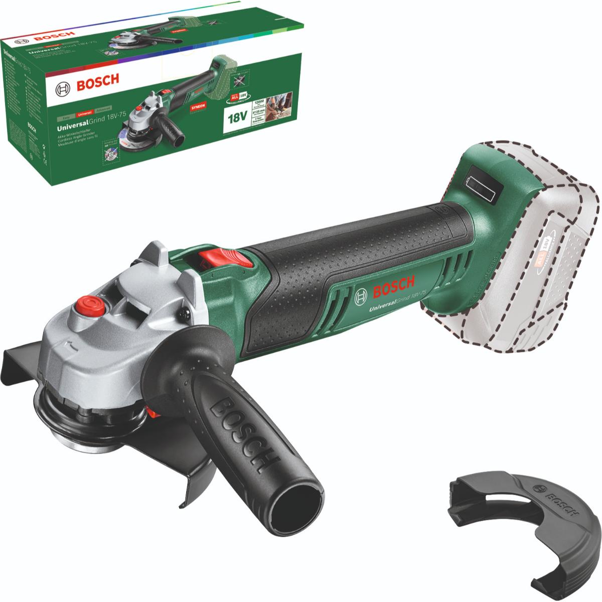 Bosch Akku-Winkelschleifer UniversalGrind 18V-75, Schleifscheibendurchmesser 125 mm