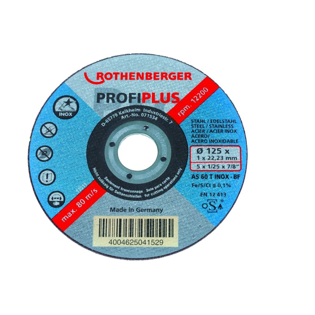 ROTHENBERGER Trennscheibe INOX PROFI Plus, 115x1, Dose