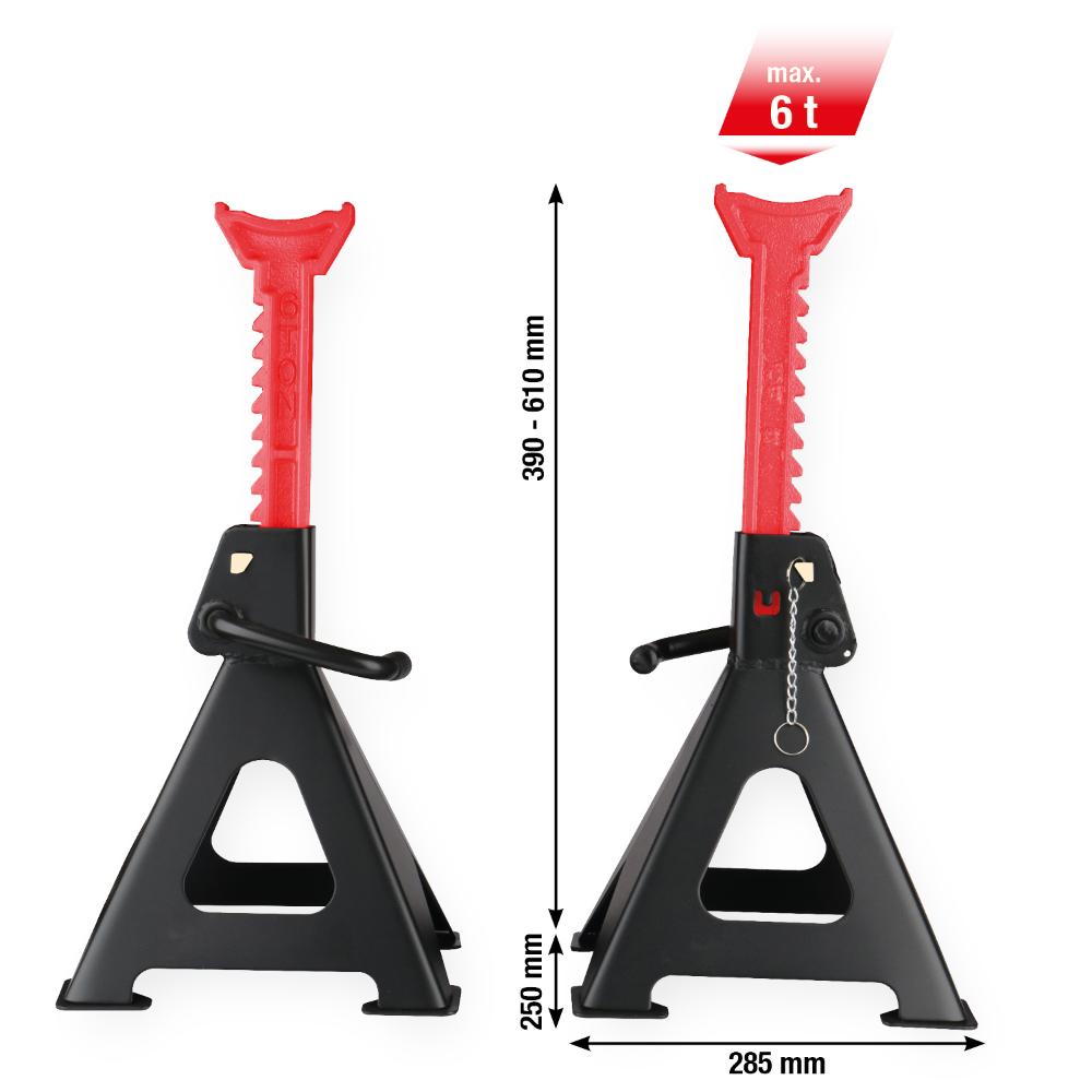 KS Tools performance Stahl-Unterstellbock mit Schnellverstellung, 6000 kg, paarweise