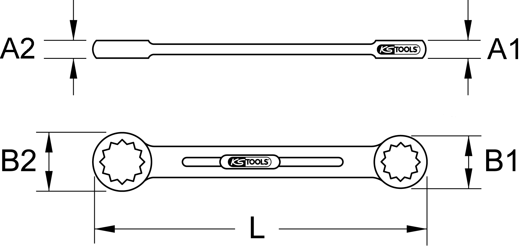 KS Tools BRONZEplus Doppel-Ringschlüssel gerade