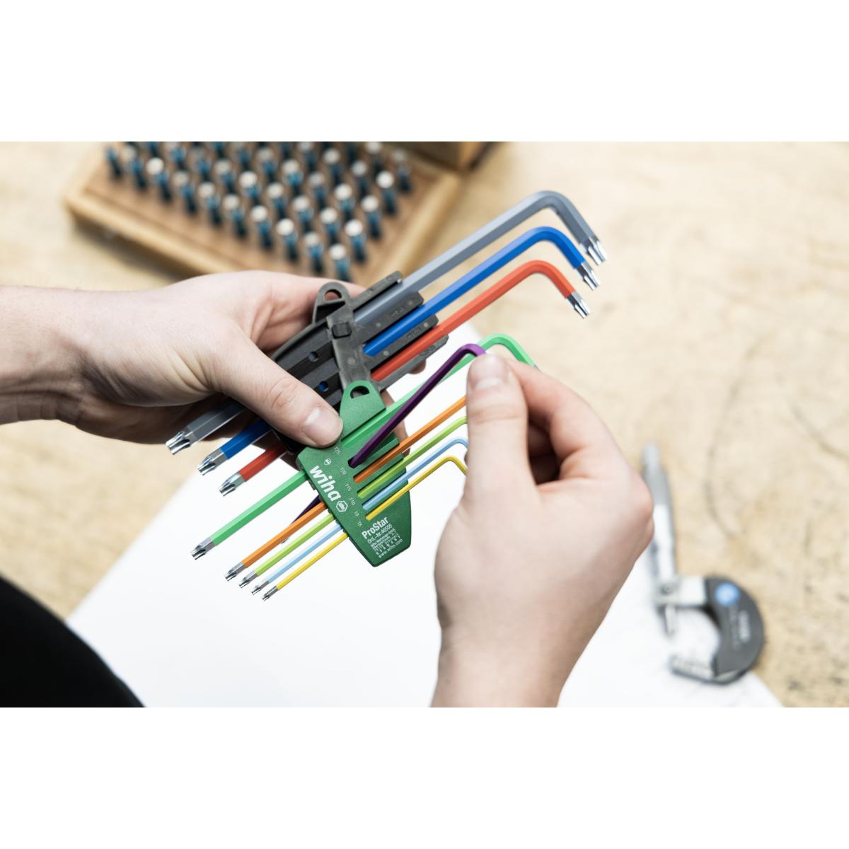 Wiha Stiftschlüssel Set im ProStar Halter TORX 9-teiliges Set farbig leuchtend