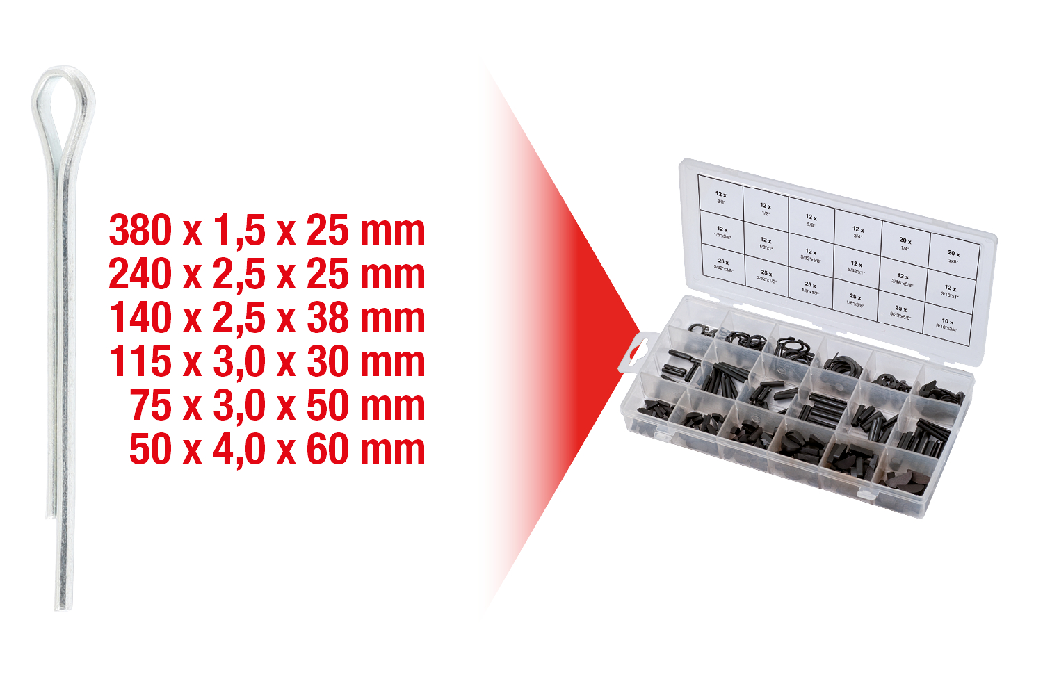 KS Tools Sortiment Splinte, 1000-tlg