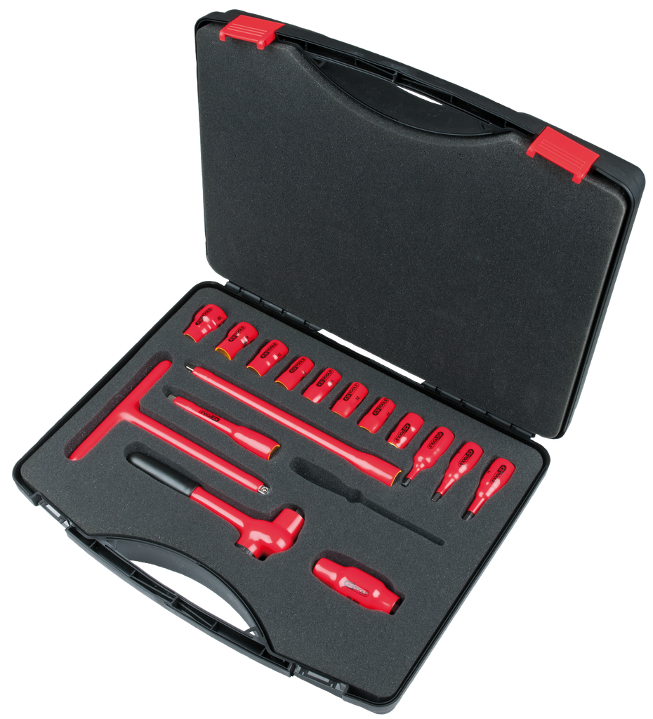 KS Tools 3/8" Steckschlüssel-Satz mit isolierten Werkzeugen, 16-tlg