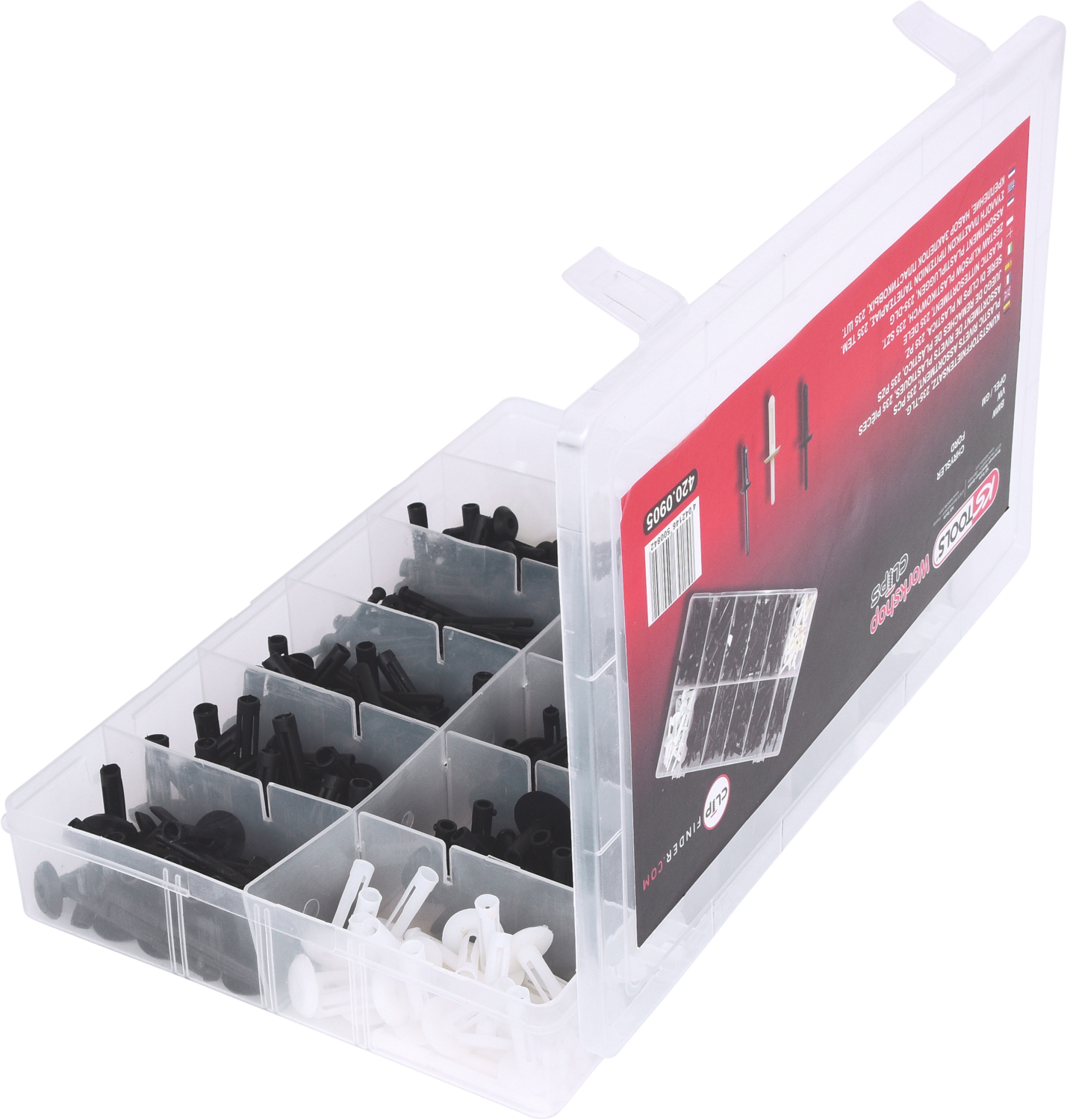 KS Tools Befestigungs-Clip-Satz - Kunststoffnieten, 235-tlg