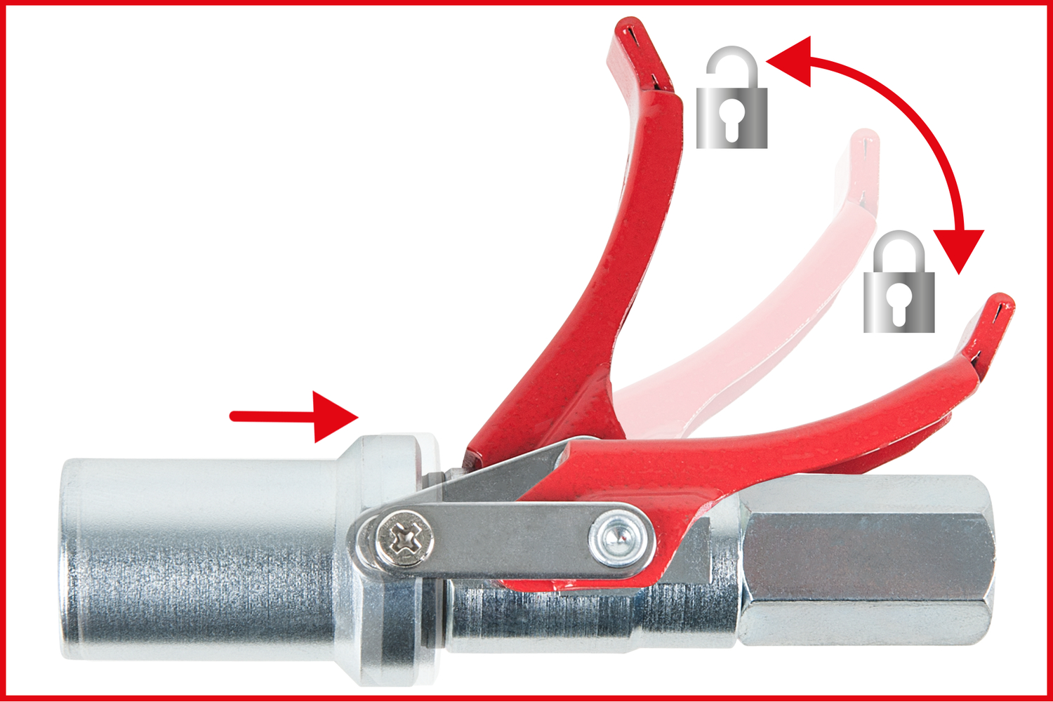 KS Tools Quick-Lock Schnellkupplung für Fettpressen, 1/8"