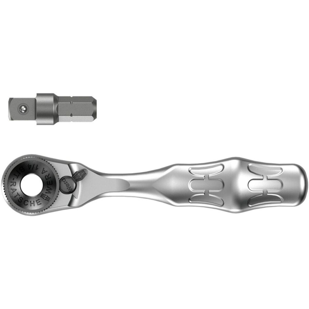 Wera 8001 A Zyklop Mini 1 SB Bit-Ratsche 1/4", mit 1/4"-Antrieb, 2-teilig
