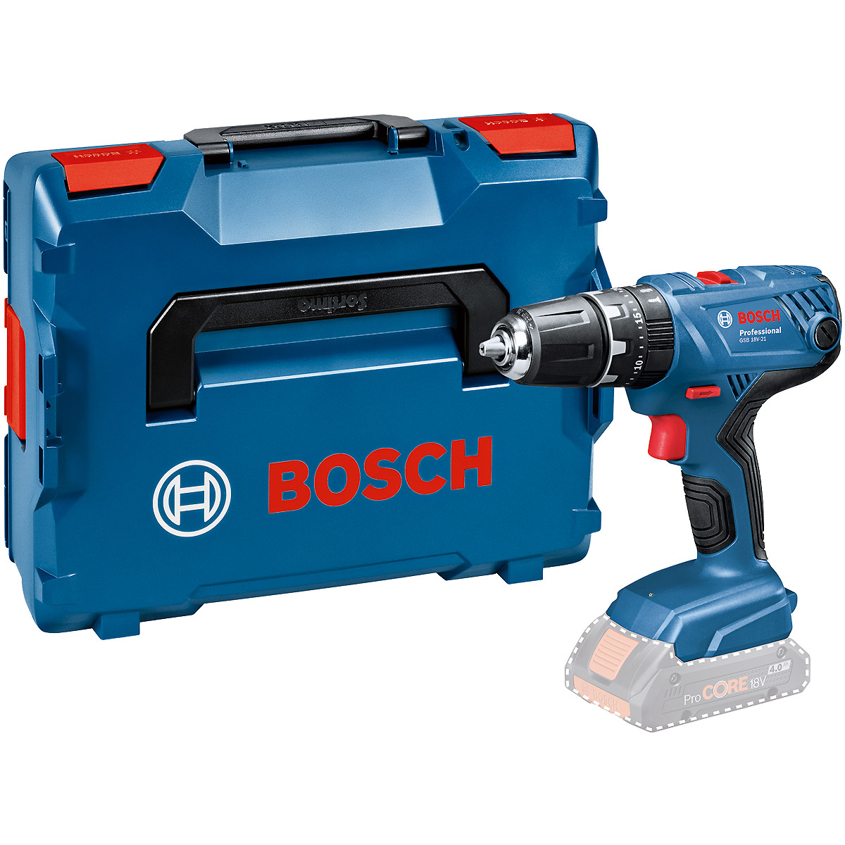 Bosch Akku-Schlagbohrschrauber GSB 18V-21, Solo Version, L-BOXX
