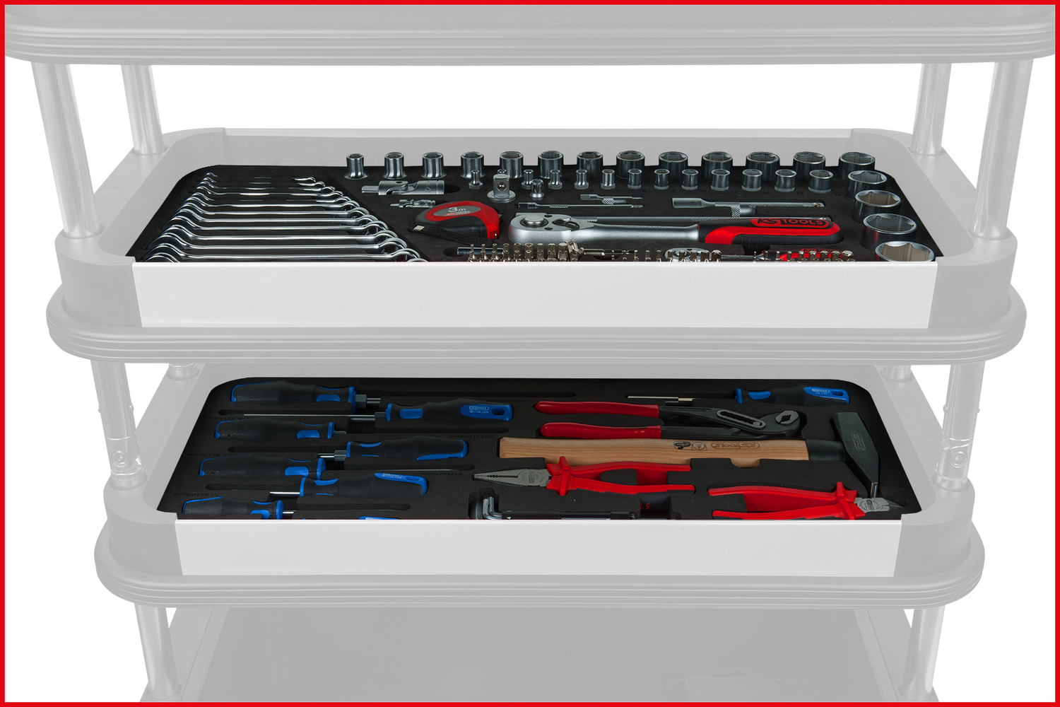 KS Tools TOOLBOX Steckschlüssel- und Ringmaulschlüssel-Satz, 154-tlg