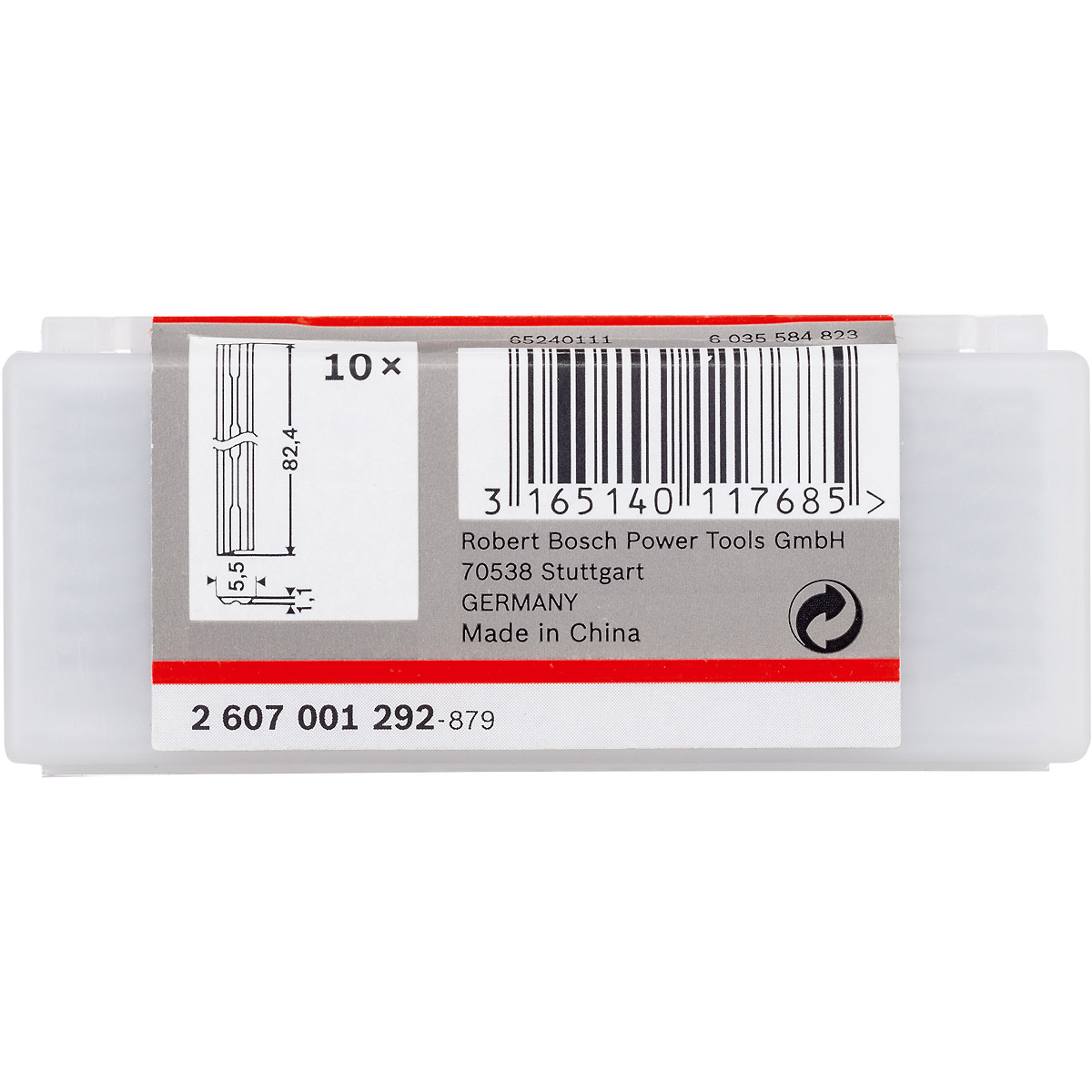 Bosch Hobelmesser, 82 mm, gerade, Carbide, 40°, 10 Stück