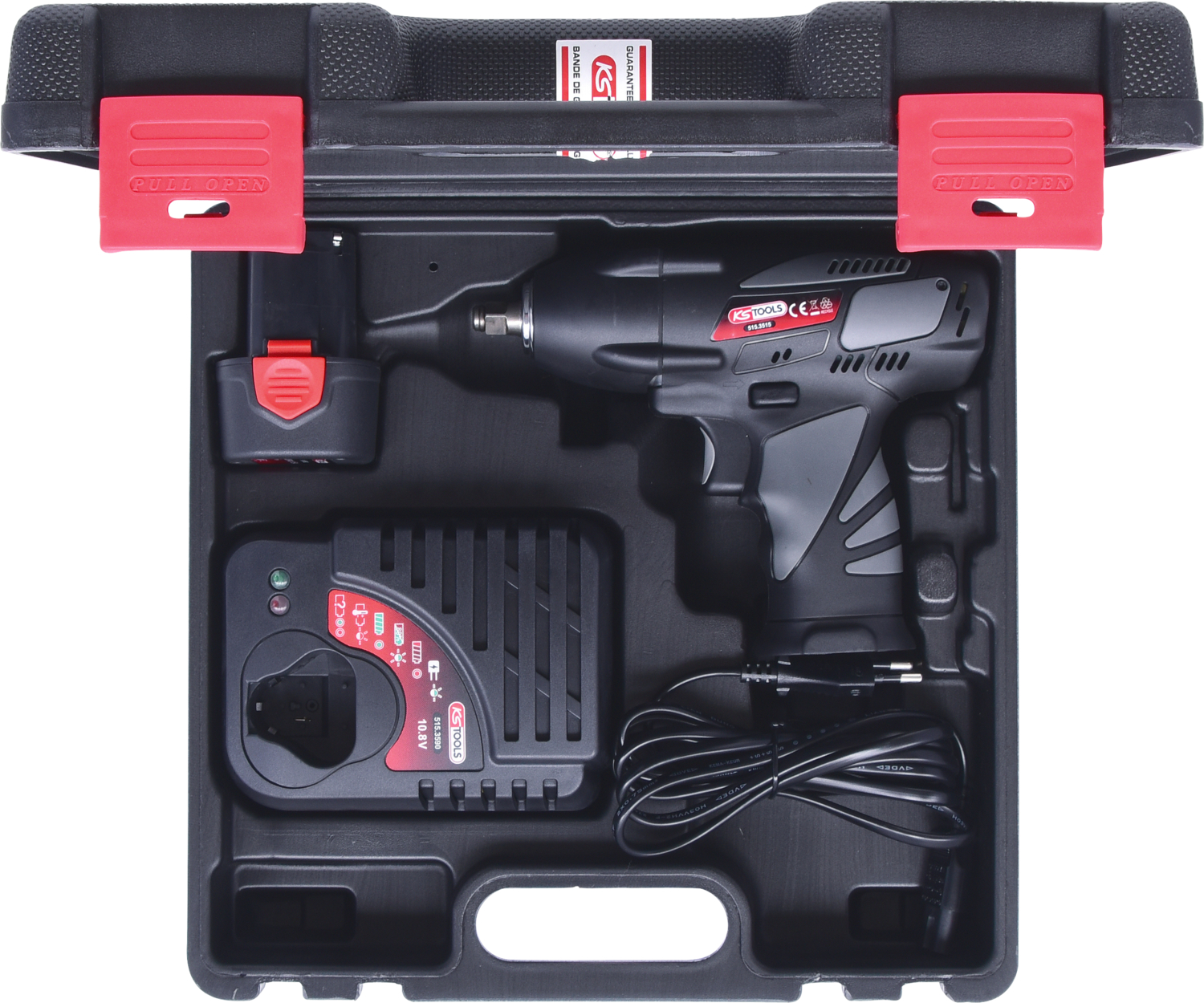 KS Tools 3-8'' Akku-Schlag-Schrauber, 117Nm, 1.870 U-min, mit 1 Akku und 1 Ladegerät