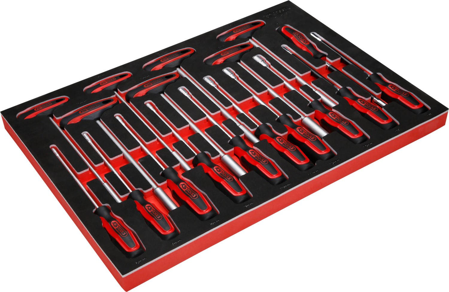 KS Tools T-Griff-Winkelstiftschlüssel-Satz in Schaumstoffeinlage, 18-tlg