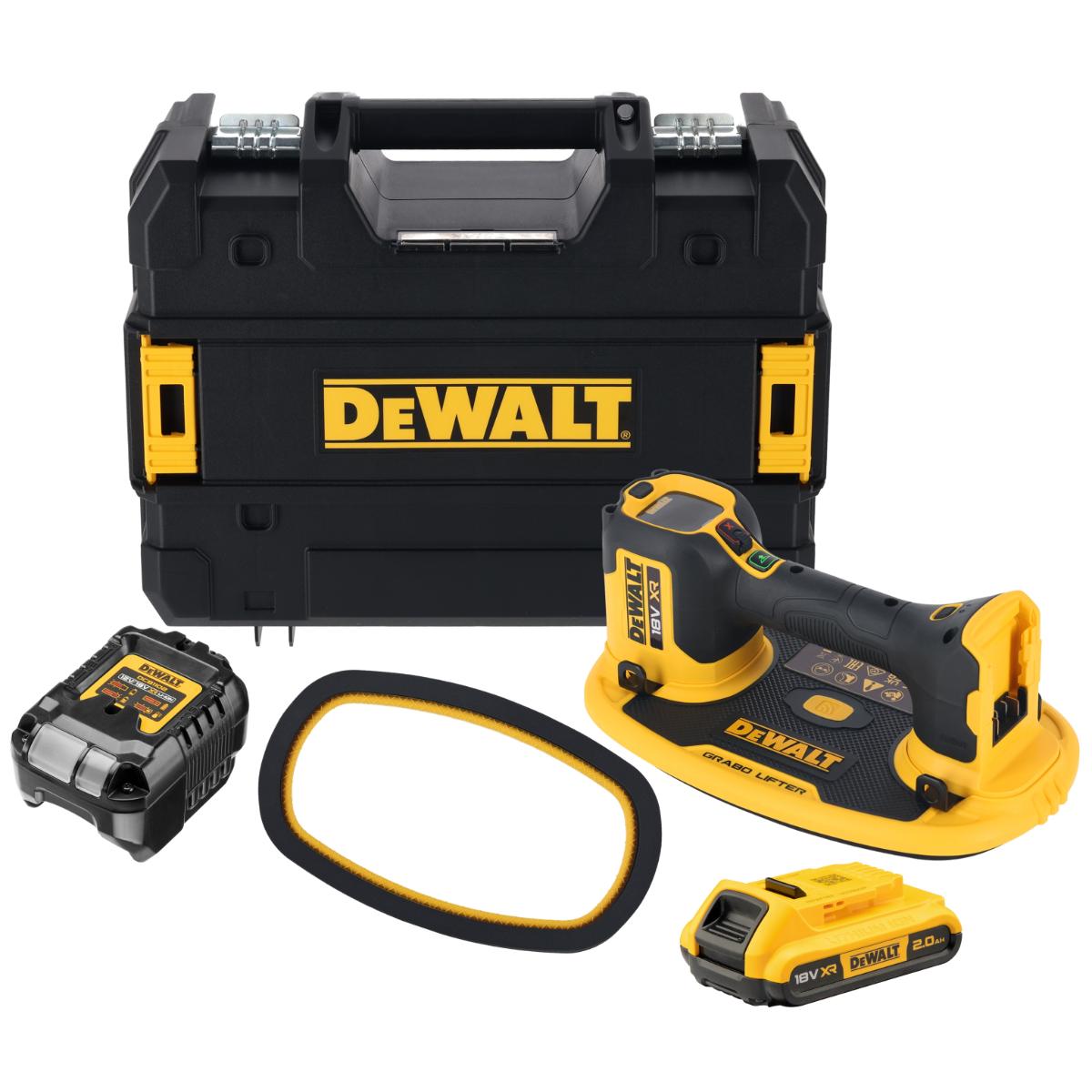 DEWALT 18V Akku-Vakuum-Heber mit Akkus (18 Volt / 2 Ah) und System-Schnellladegerät