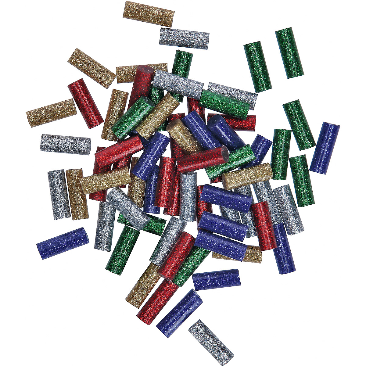 Bosch Klebesticks Gluey, Glitzer-Mix, 70 Stück, rot, grün, blau, silber, gold