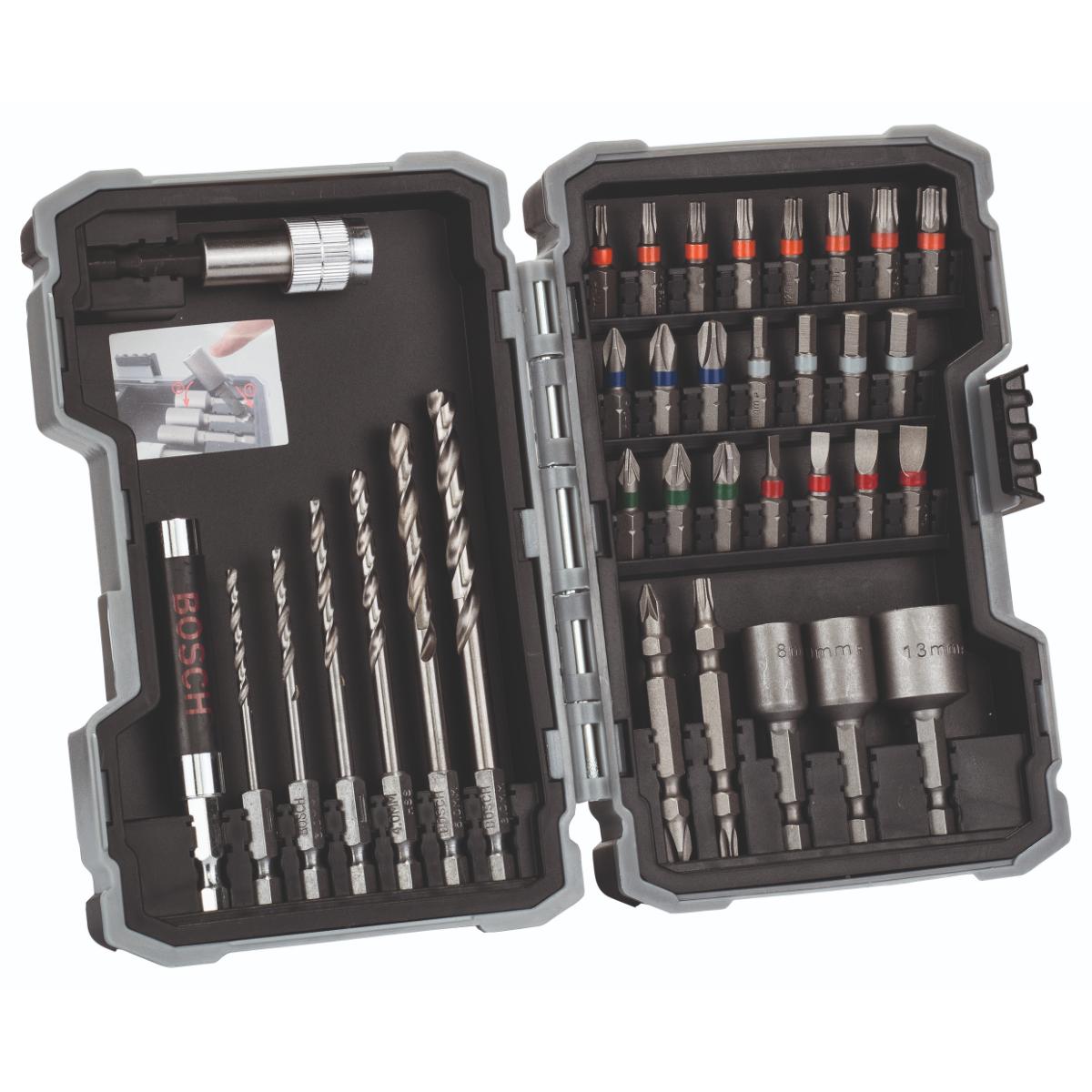 Bosch Bitset mit Metallbohrern und Extra Hard-Schrauberbits, 35-teiliges Set
