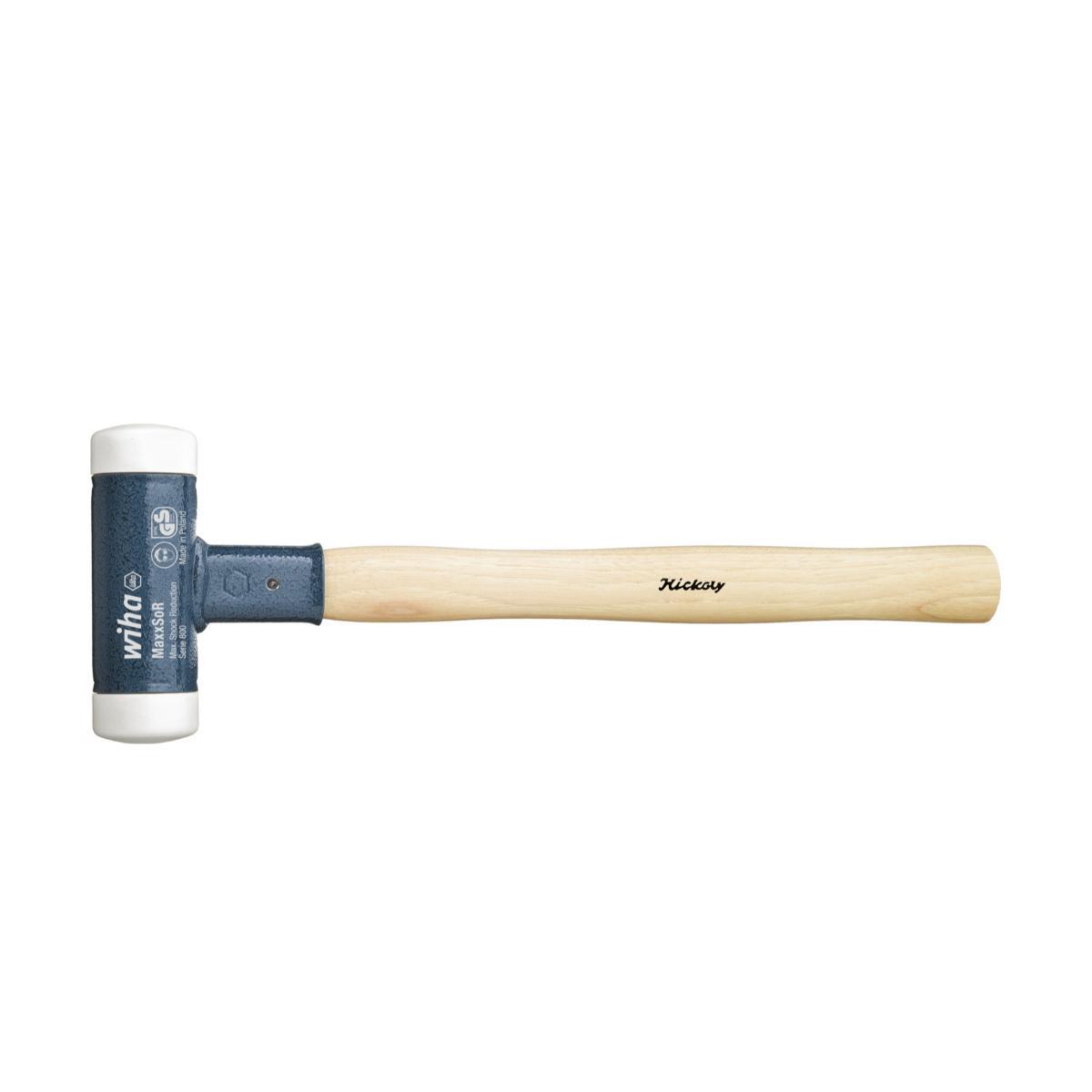 Wiha Schonhammer rückschlagfrei, sehr hart mit Hickory-Holzstiel, Rund-Schlagkopf