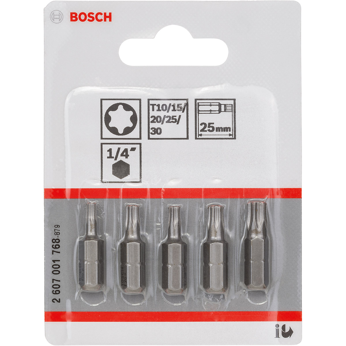 Bosch Schrauberbit-Set Extra-Hart (Torx), 5-teilig, T10, T15, T20, T25, T30, 25 mm