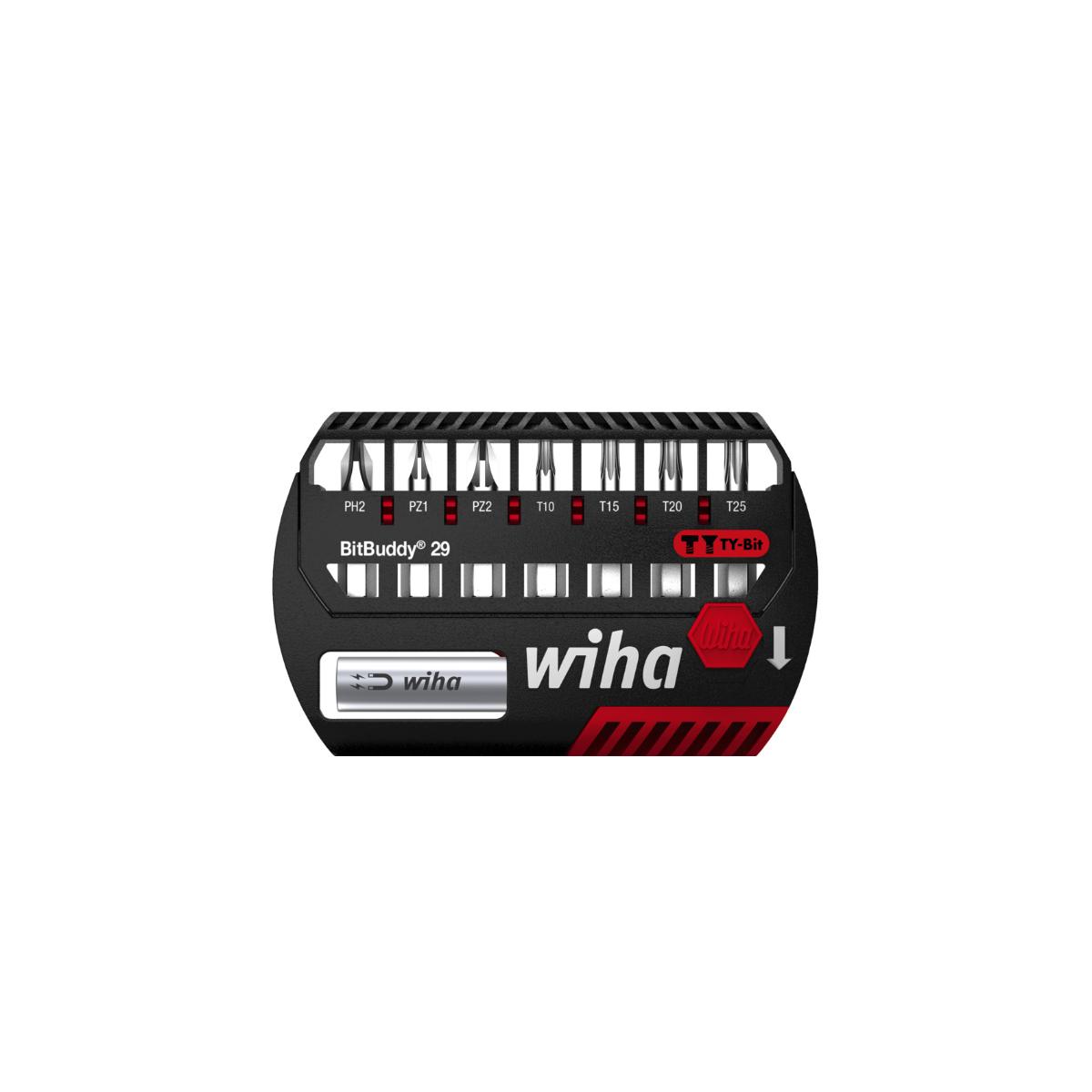 Wiha Bit Set BitBuddy TY-Bit 29 mm Phillips, Pozidriv, TORX 8-teiliges Set 1/4 zoll C6,3