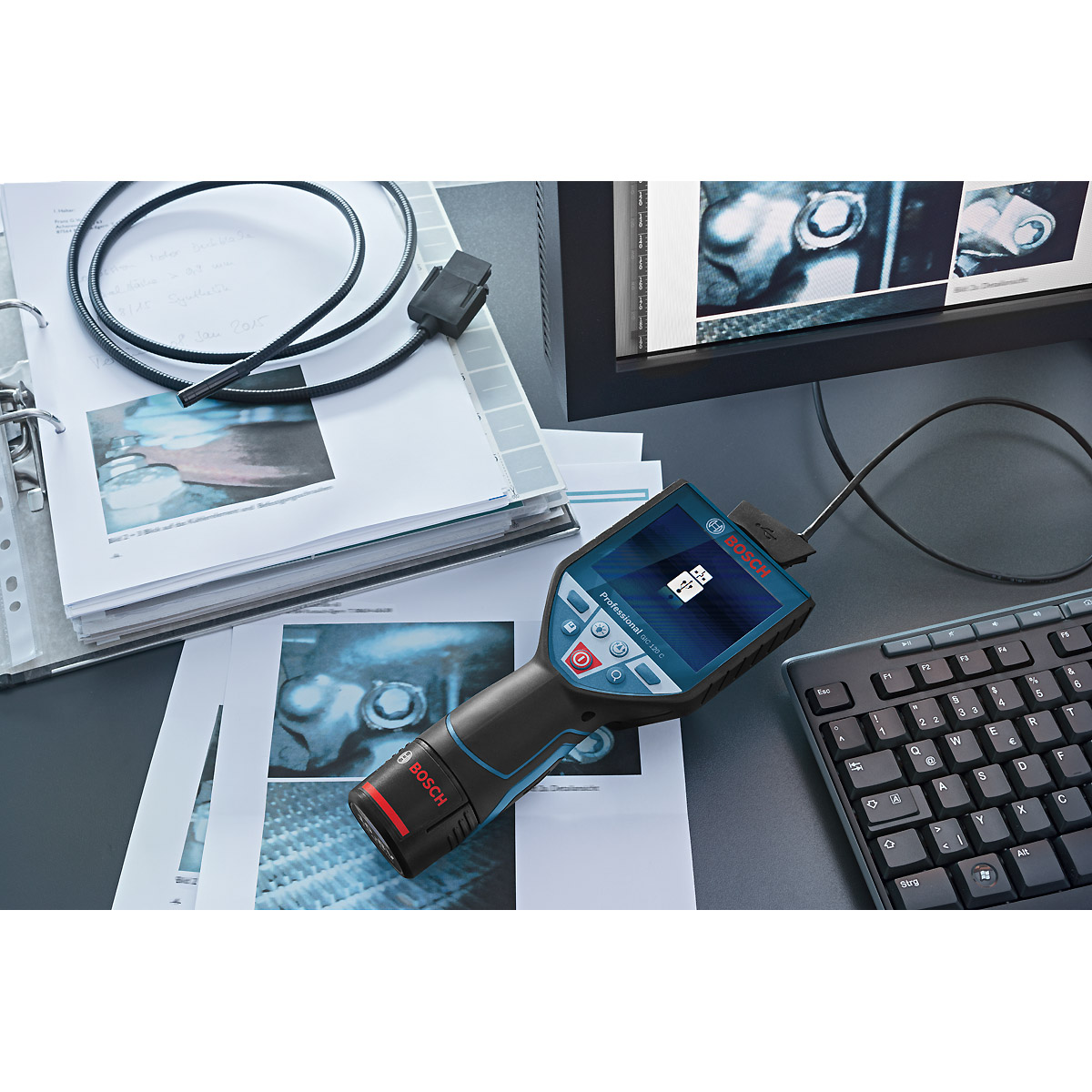 Bosch Akku-Inspektionskamera GIC 120 C, mit 1 x 1.5 Ah Li-Ion Akku, L-BOXX
