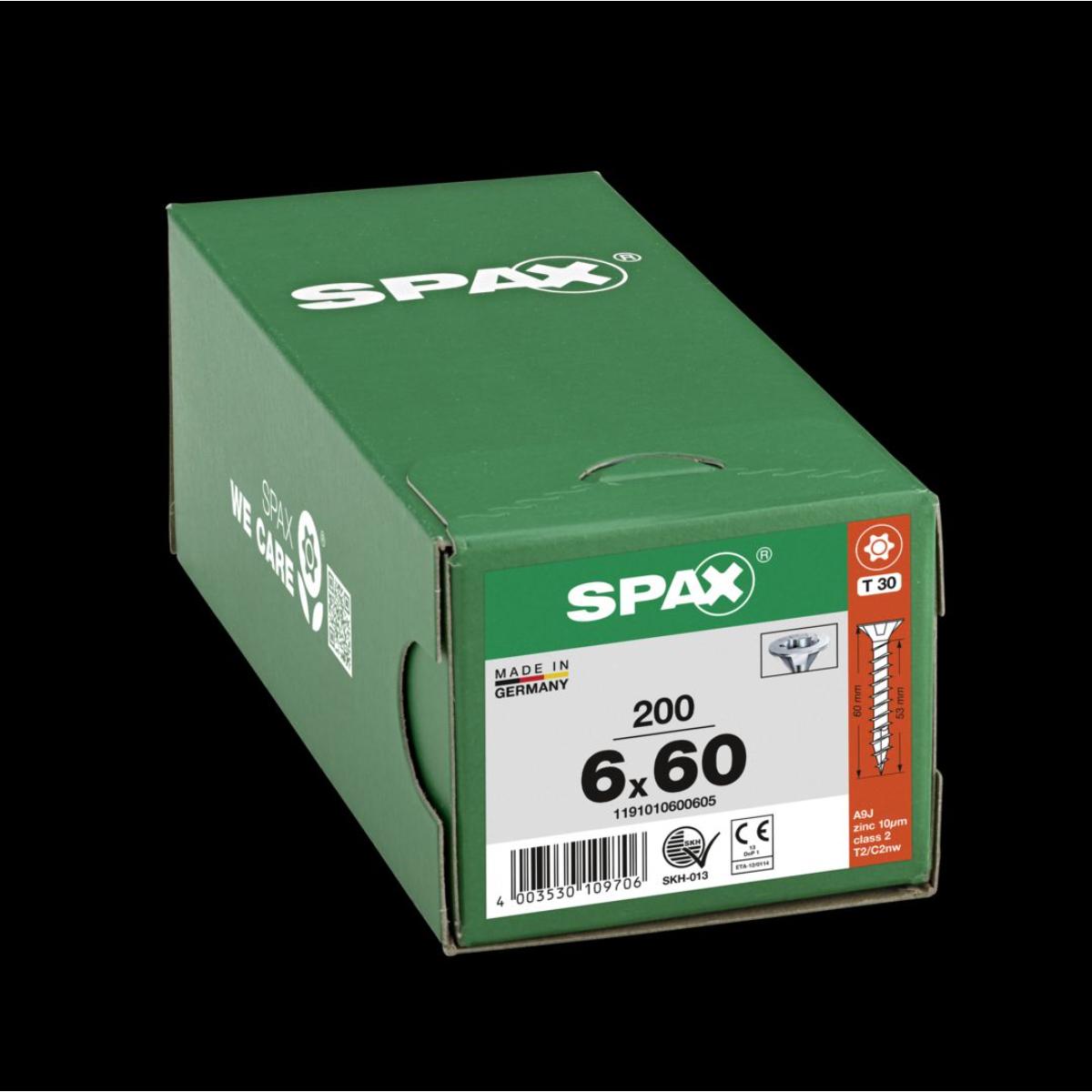 SPAX Senkmultikopf T-Star Plus T30 Vollgewinde WIROX, 200 Stück