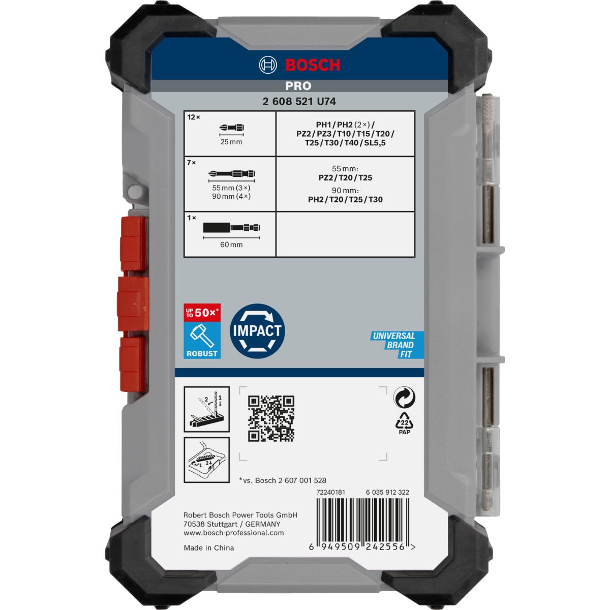 Bosch PRO Impact Schrauberbit, 20-teiliges Set