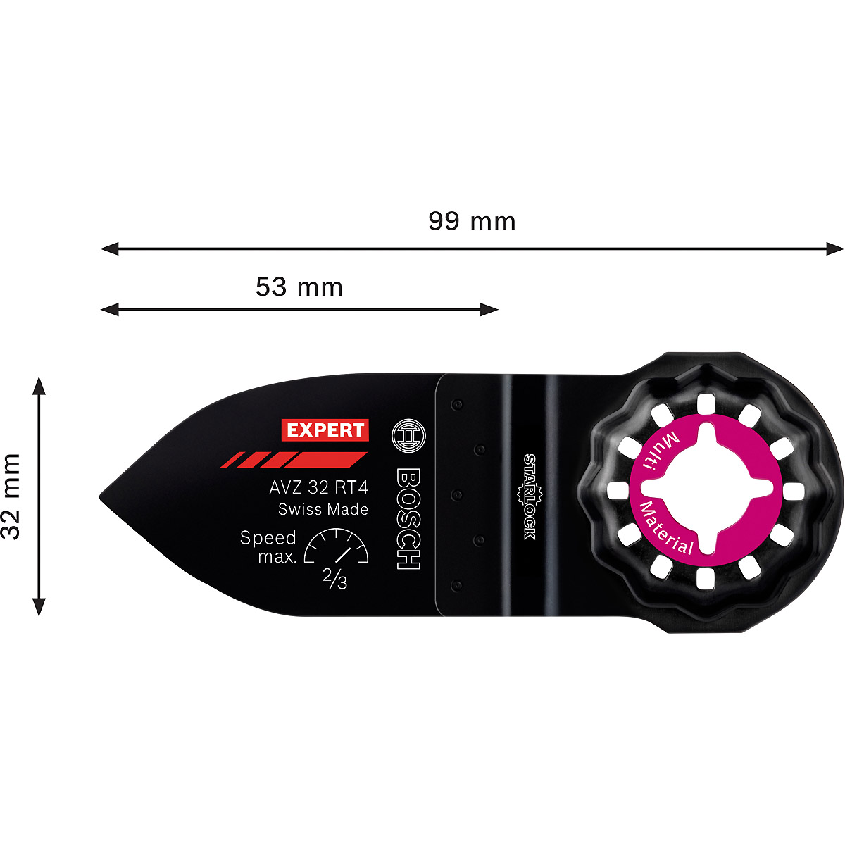 Bosch EXPERT Schleiffinger grob AVZ 32 RT4 Schleifplatte für Multifunktionswerkzeuge