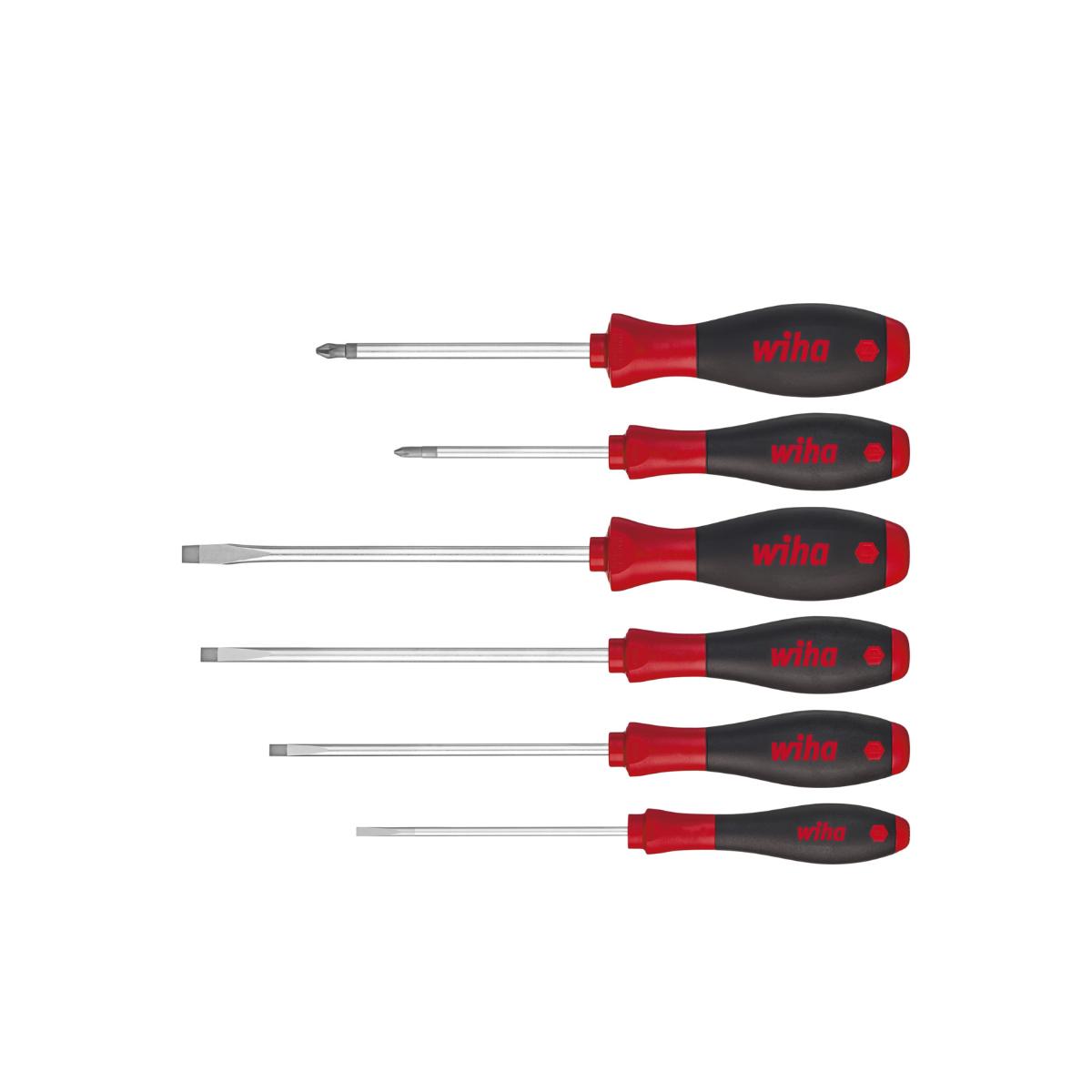 Wiha Schraubendreher Set SoftFinish Schlitz, Phillips 6-teiliges Set