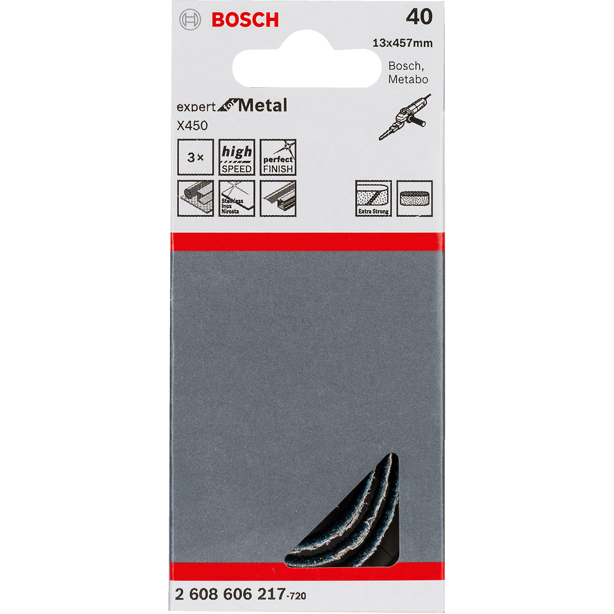 Bosch Schleifband X450 Expert for Metal, 13 x 455 mm