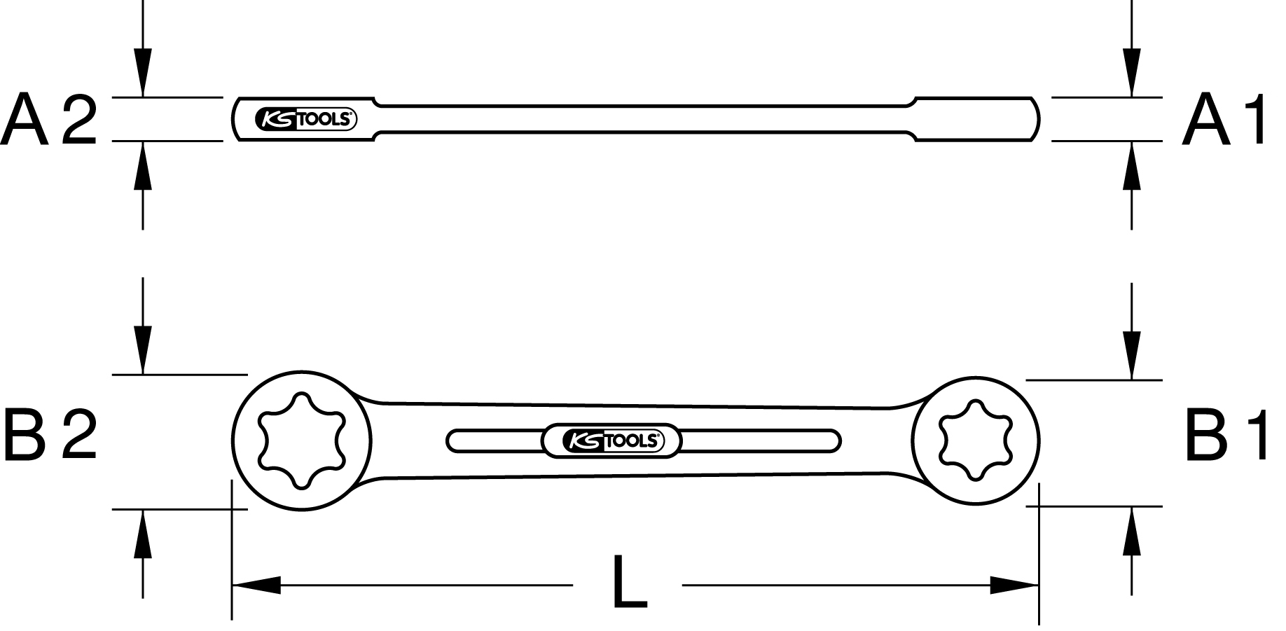 KS Tools CHROMEplus Torx-E-Doppel-Ringschlüssel