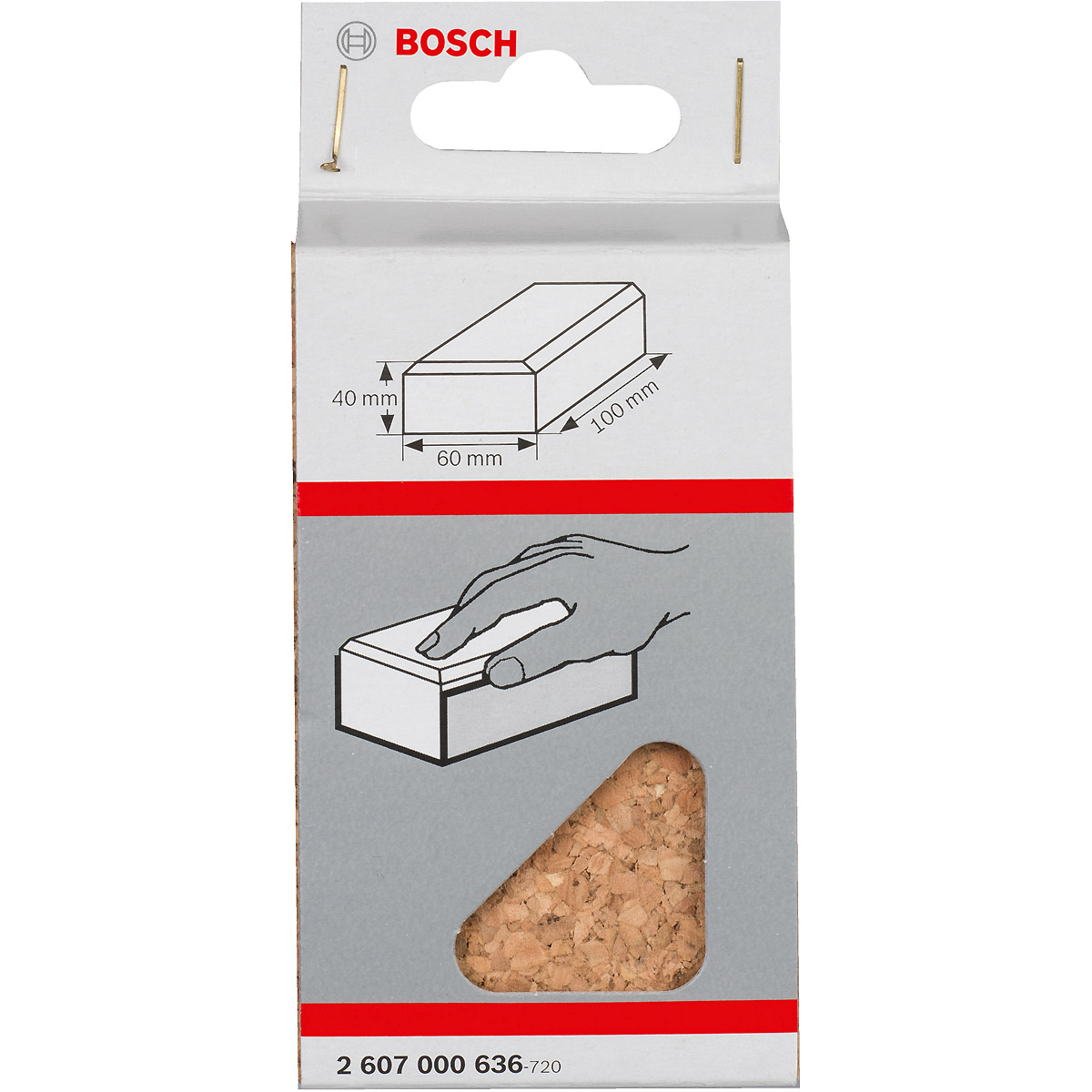 Bosch Handschleifklotz, Länge x Breite: 60 x 100 mm, aus Kork, klein