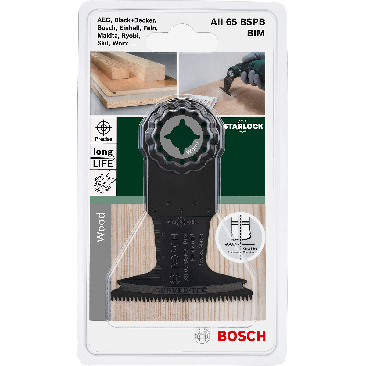 Bosch Tauchsägeblatt AII 65 BSPB Starlock BIM, Hard Wood, 40 x 65 mm