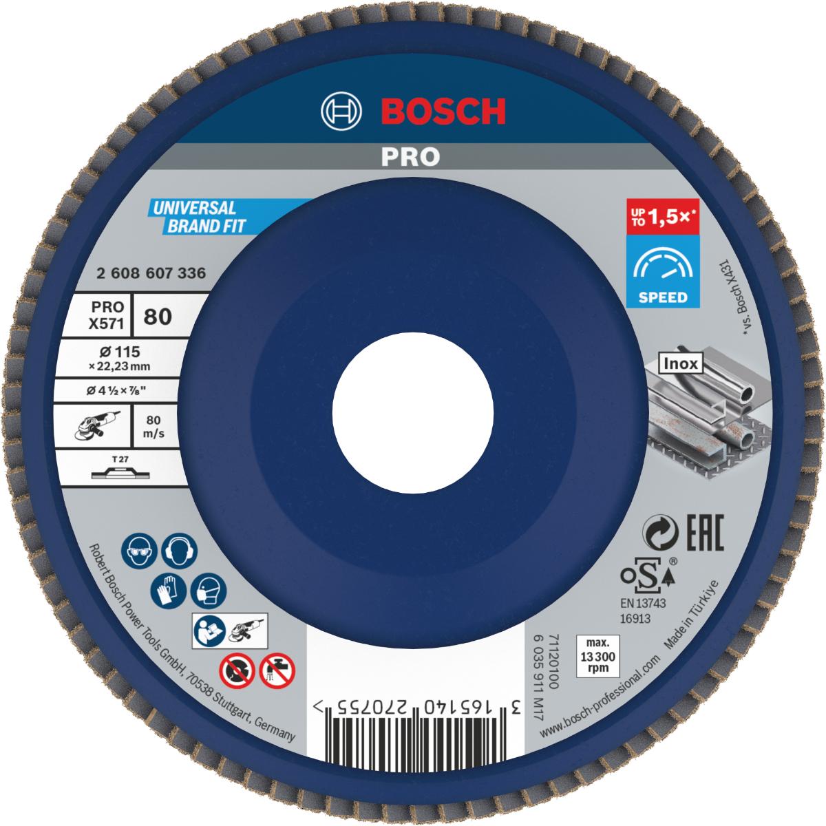 Bosch PRO Fächerschleifscheibe X571 Best for Metal, gerade