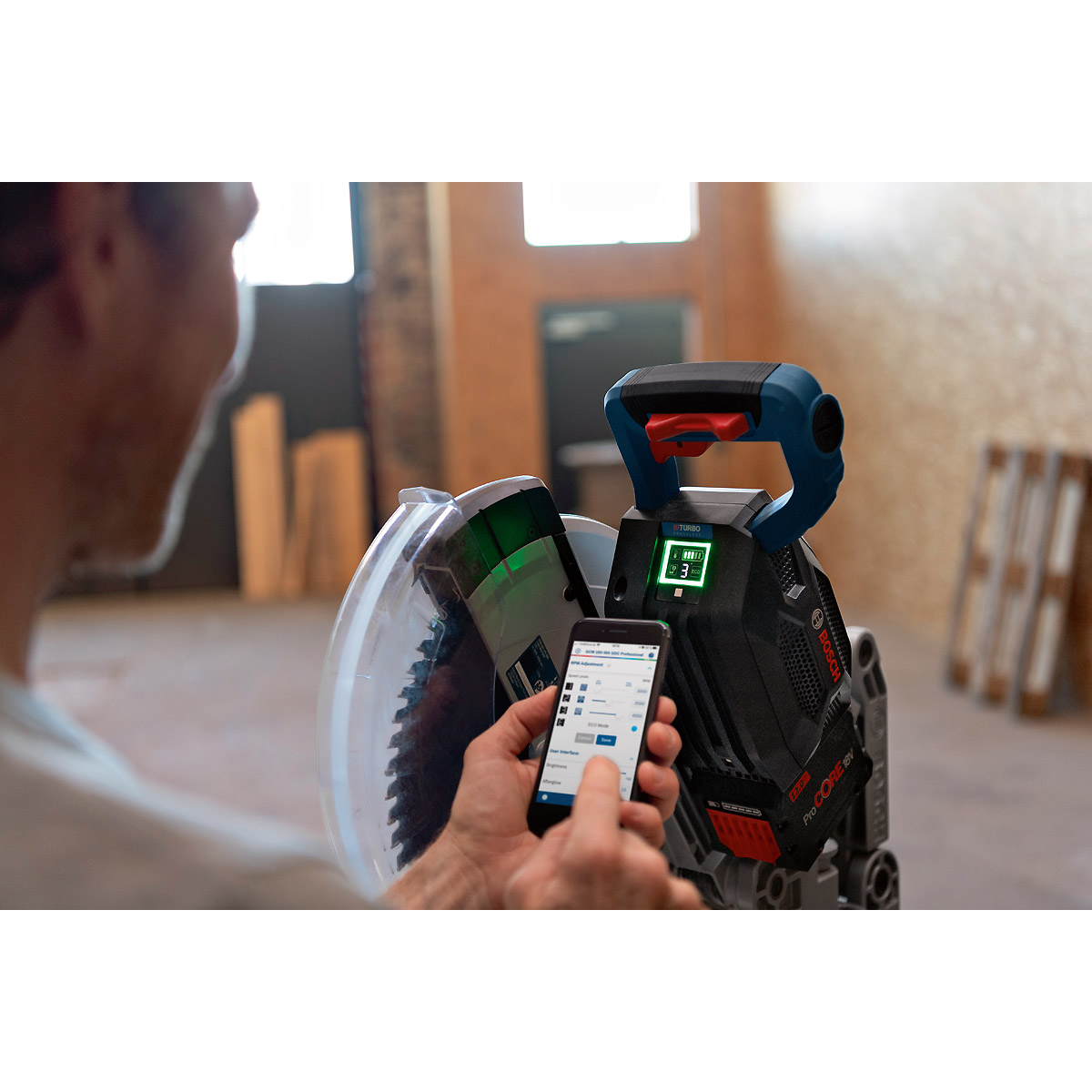 Bosch Akku-Kapp- und Gehrungssäge BITURBO GCM18V-305 GDC