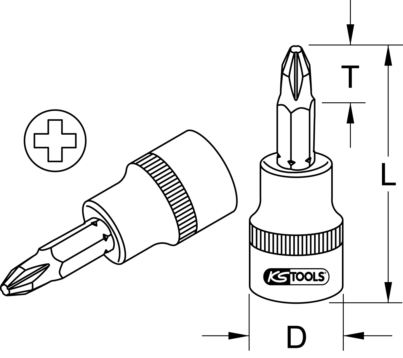 KS Tools BRONZEplus Bit-Stecknuss 1/2"