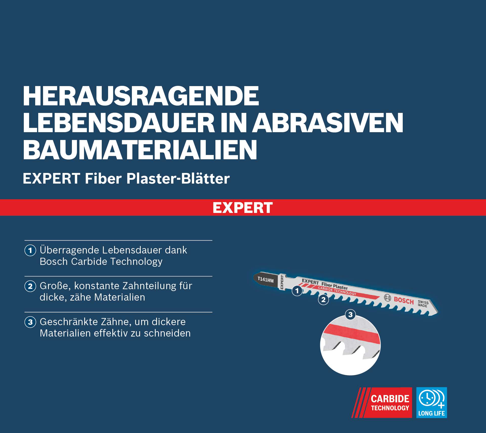 Bosch EXPERT Fiber Plaster T 141 HM Stichsägeblatt