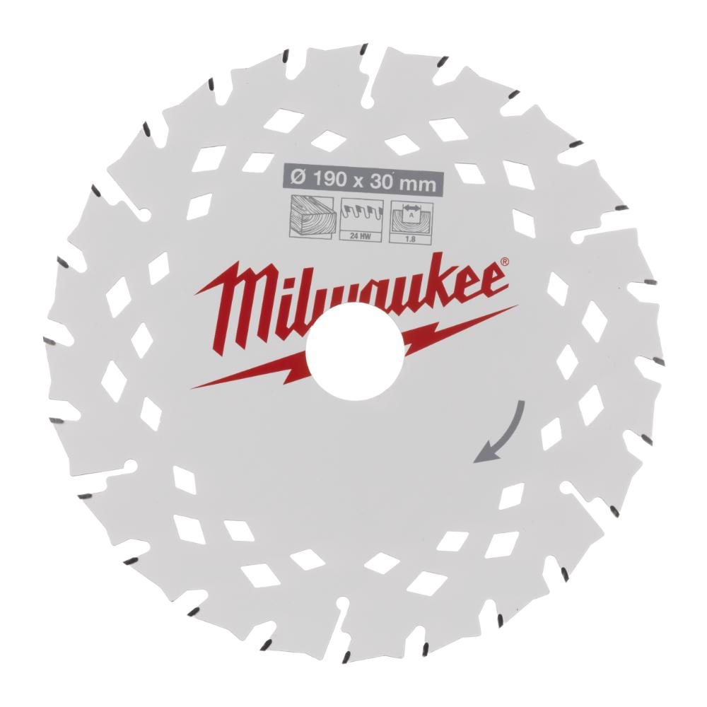 Milwaukee Kreissägeblatt Holz für Handkreissägen 190/30 mm Z24 Wechselzahn 1,8 mm Blattstärke