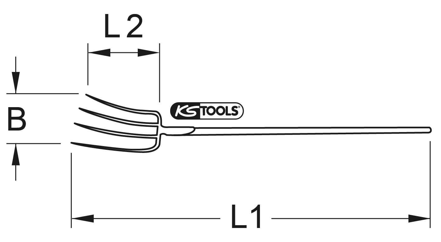 KS Tools BRONZEplus Dunggabel mit Stiel 1600 mm