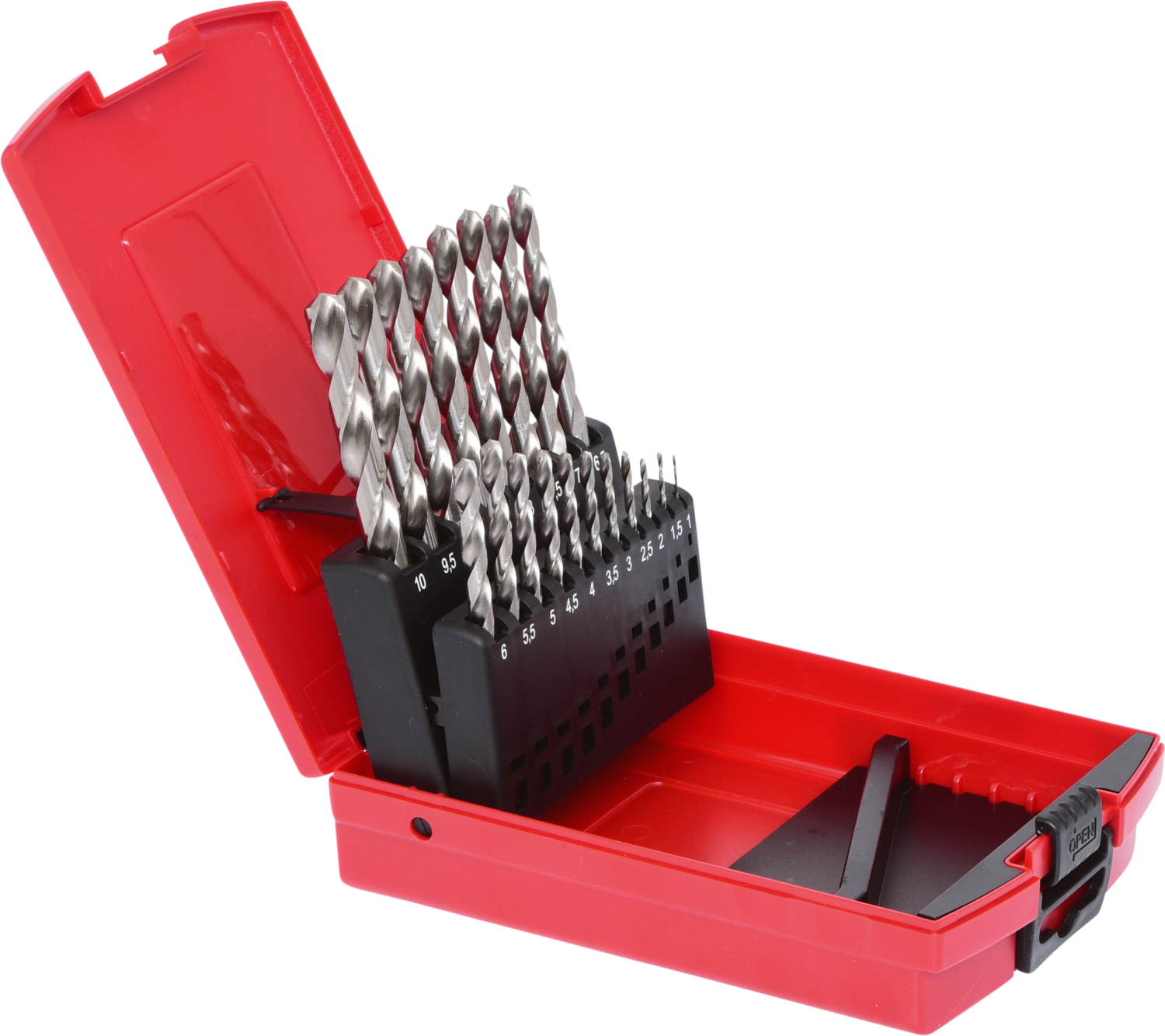 KS Tools HSS-G Spiralbohrer-Satz, Kunststoffkassette, 19-tlg 1-10mm