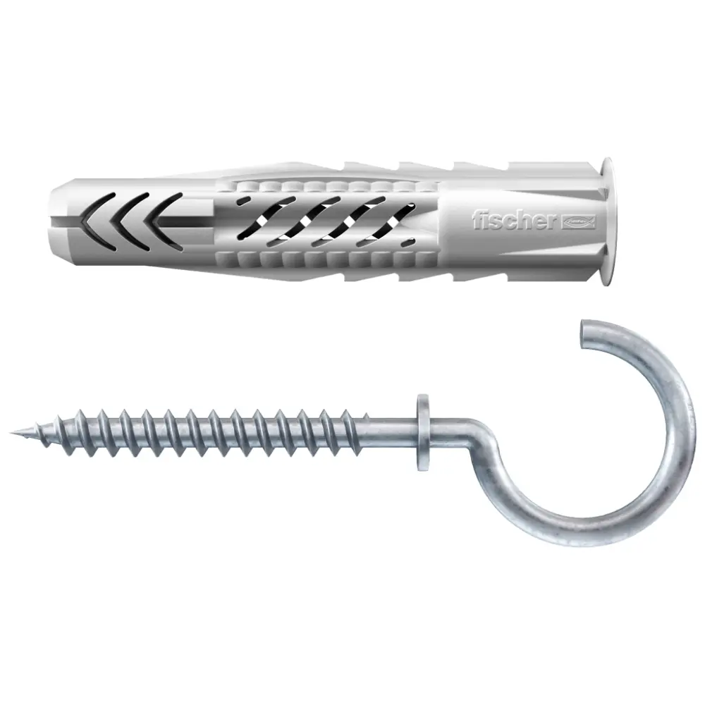 Fischer Universaldübel UX 8x50 RH mit Rand und Rundhaken